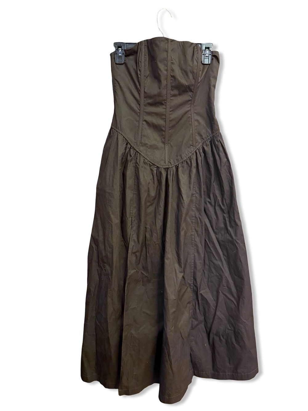 LPA Giana Maxi Dress Cacao Strapless Chocolate Brown bustier corset Revolve S - Picture 5 of 11